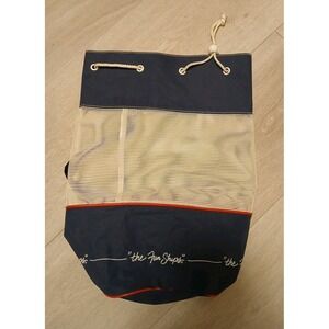 Carnival Cruise Line The Fun Ships Bucket Bag Drawstring Beach Tote Vintage Mesh